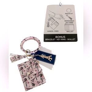 PARIS BUTTERFLY 3 Pc. BRACELET KEYRING WALLET SET